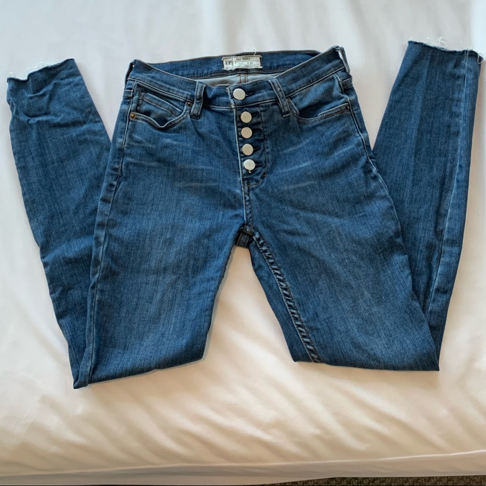 Free People Reagan Button Front Jean